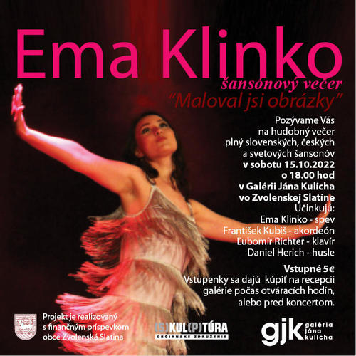 Plagát EMA KLINKO - šansónový večer