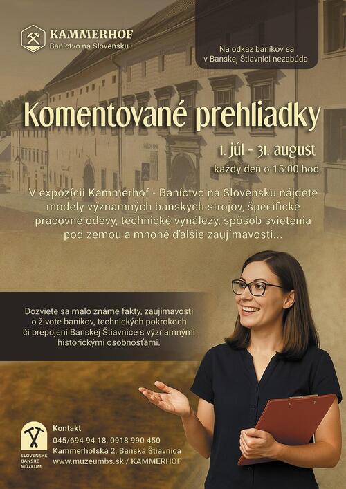 Plagát Komentované prehliadky o vývoji baníctva
