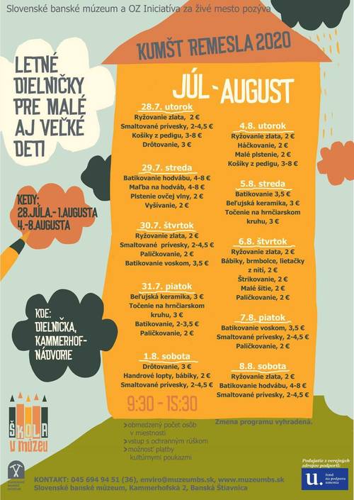 Plagát Letné tvorivé dielne v Dielničke v Kammerhofe