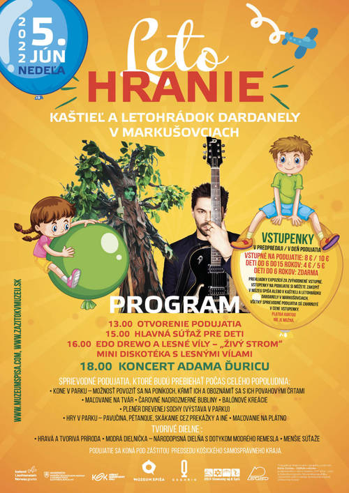 Plagát Letohranie a koncert Adama Ďuricu