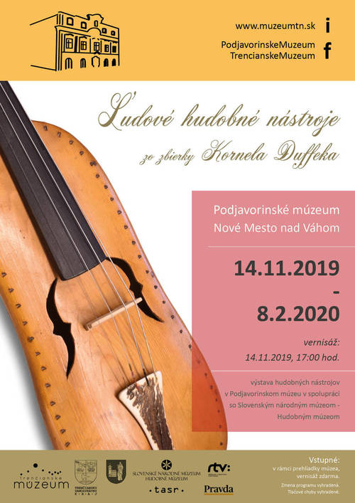 Plagát Ľudové hudobné nástroje zo zbierky Kornela Duffeka