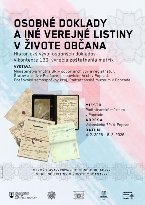 Plagát Osobné doklady a iné verejné listiny v živote občana