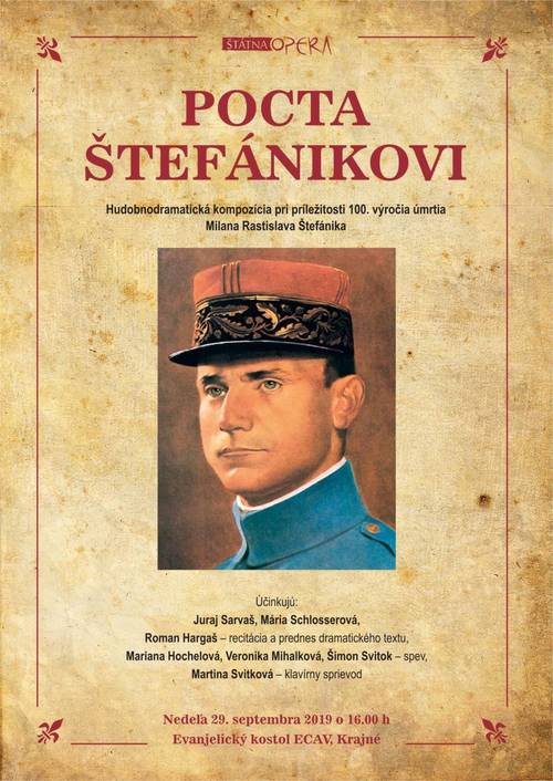 Plagát Pocta Štefánikovi v Krajnom