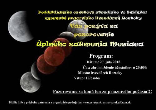 Plagát Pozorovanie úplného zatmenia Mesiaca