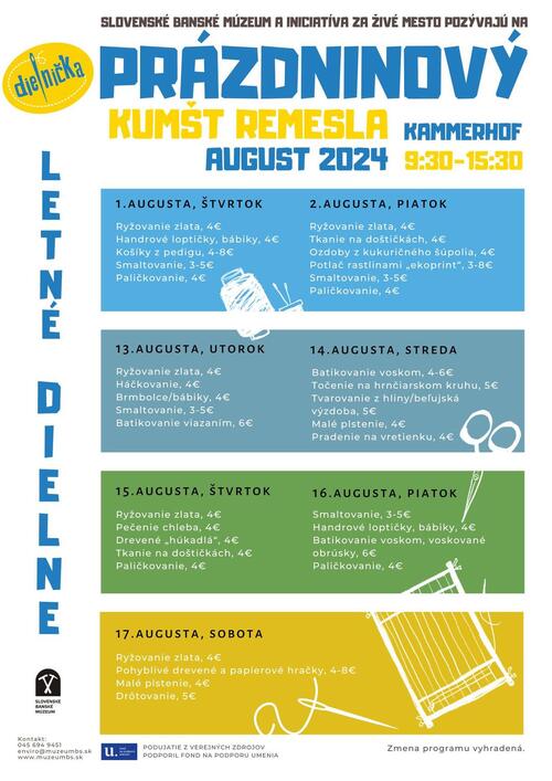 Plagát Prázdninový KUMŠT REMESLA 2024  -august