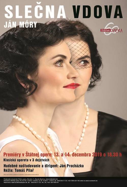 Plagát SLEČNA VDOVA - I. premiéra