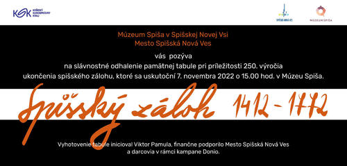 Plagát Spišský záloh – odhalenie pamätnej tabule