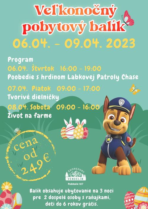Plagát Veľká noc v Ekorezorte Vendelín