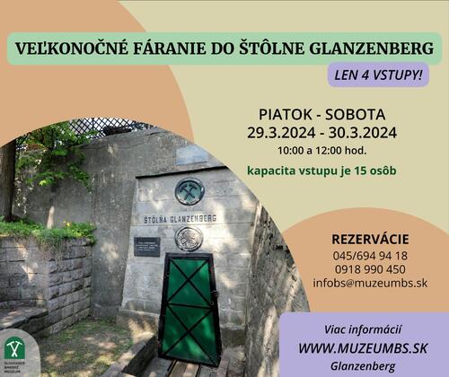 Plagát VEĽKONOČNÉ FÁRANIE do štôlne Glanzenberg